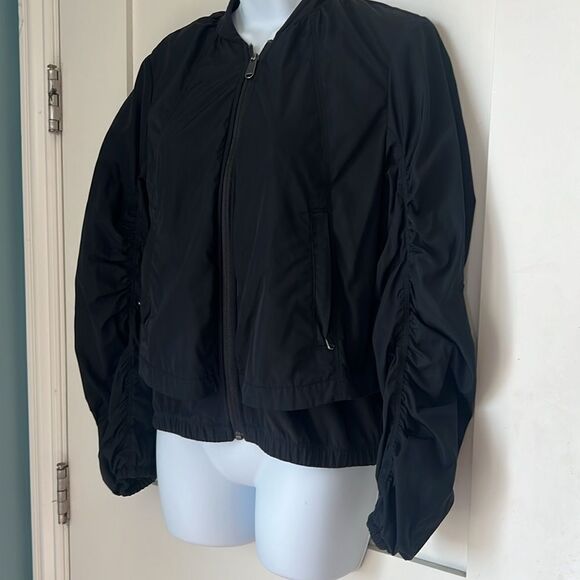 Athleta Women's Black Bomber Jacket sz XXS - Picture 4 of 10